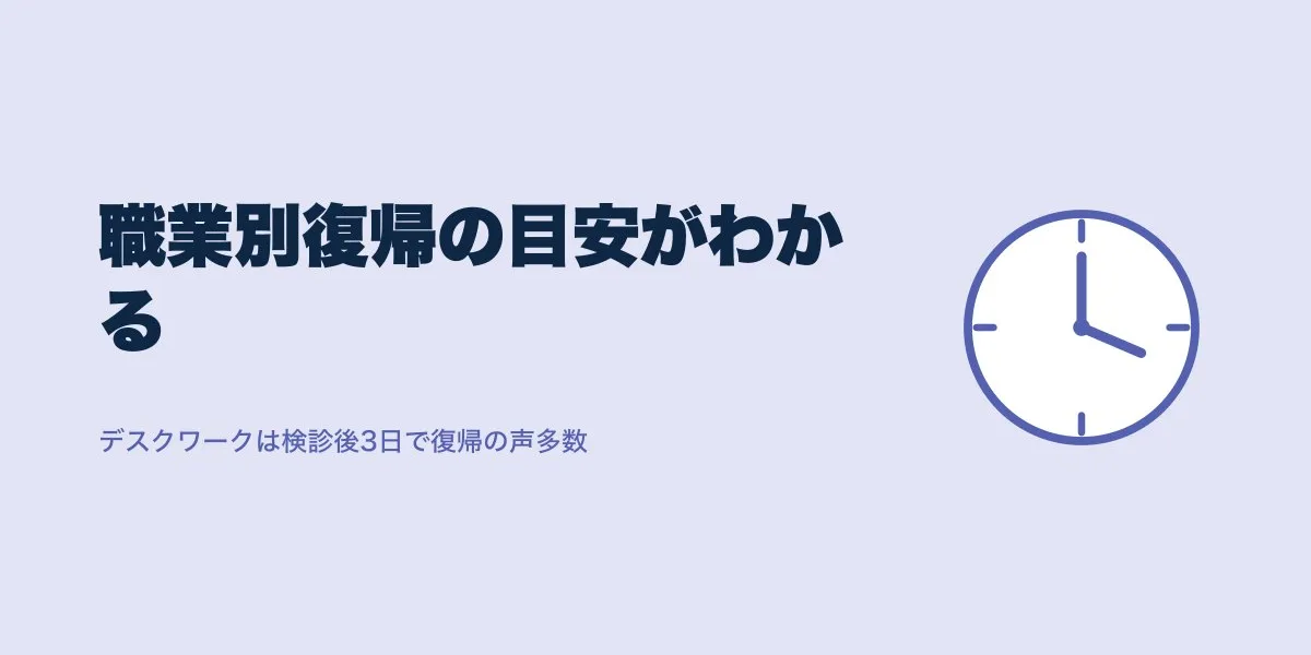 ICLの仕事復帰はいつから？職業別の制限まとめ
