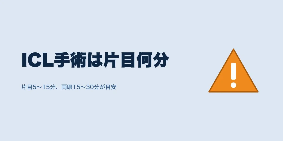 ICLの手術時間は片目10分？流れと注意点
